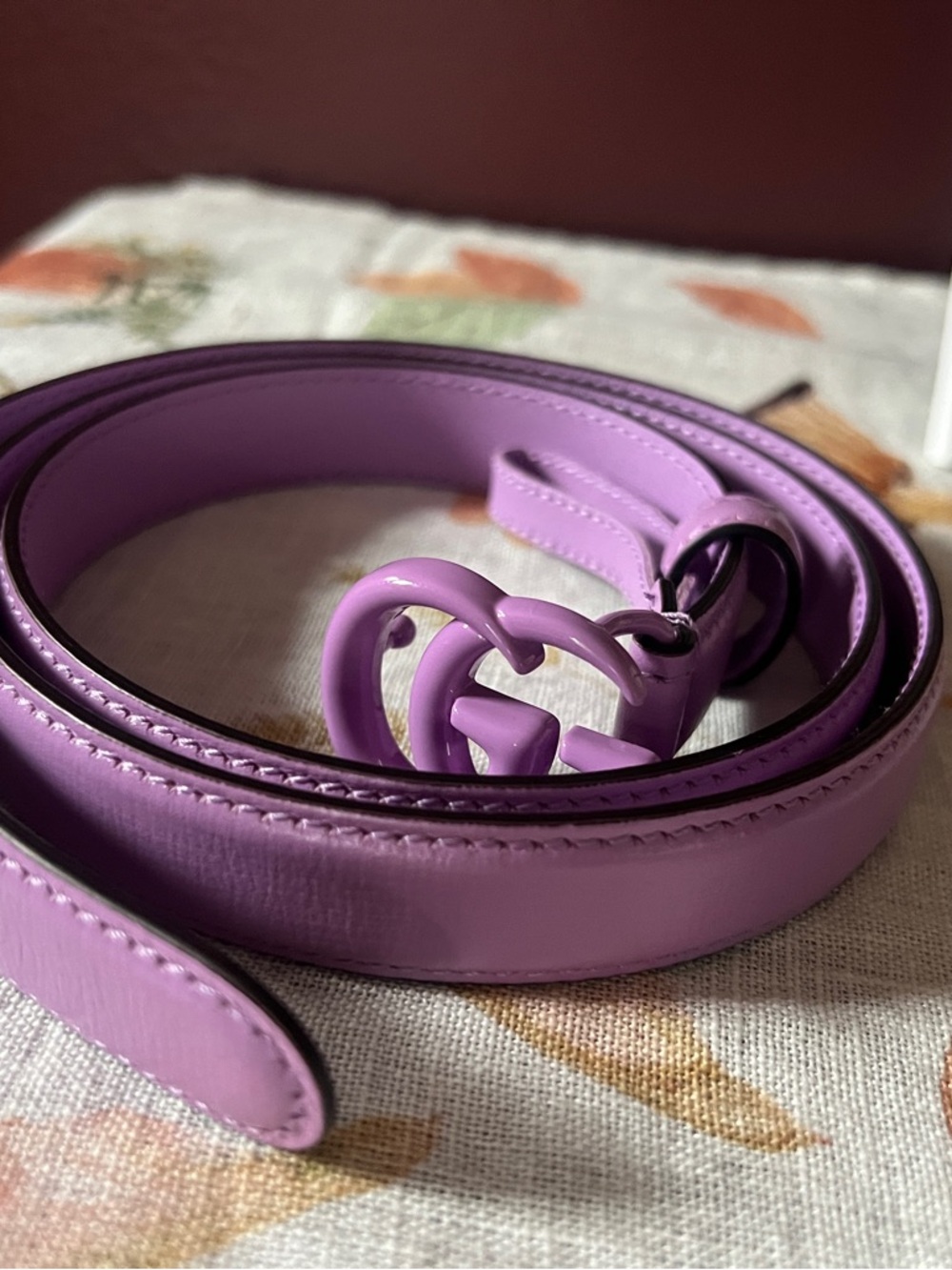 Gucci GG Marmont Buckle Belt 2mm lavender purple 90mm - Picture 6 of 8